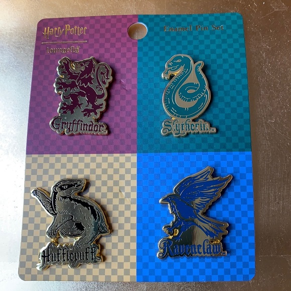 Loungefly Accessories - Loungefly Harry Potter House Mascots 4 piece Enamel Pin Set